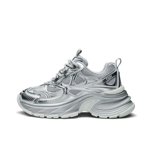 Kappa Back to Back Anti Slip Wear Resistant Low Top Chunky Sneakers Women's Silver Gray