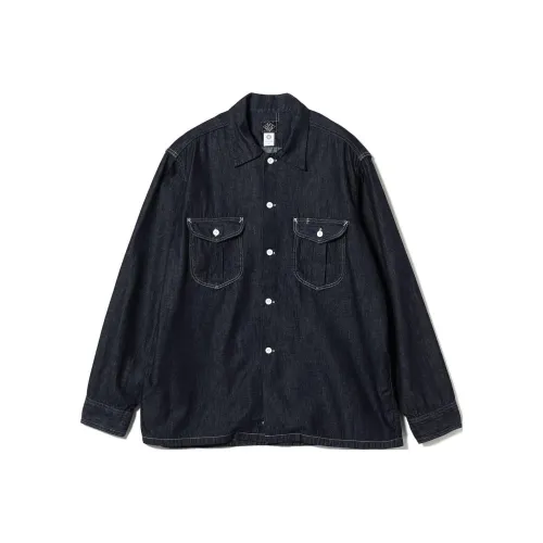 Beams PLUS POST OVERALLS Shirt Men's Blue