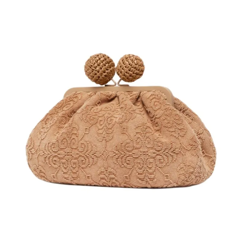 WEEKEND MaxMara Pasticcino Cotton Crossbody Bag, Shoulder Bag Medium Size Women's Camel-1