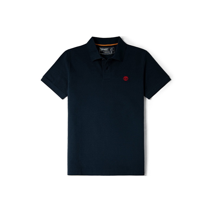■Timberland■ Men's Small Logo Polo Short Sleeve Dark Sapph Timberland Men's Millers River Pique Short Sleeve Polo Shirt
