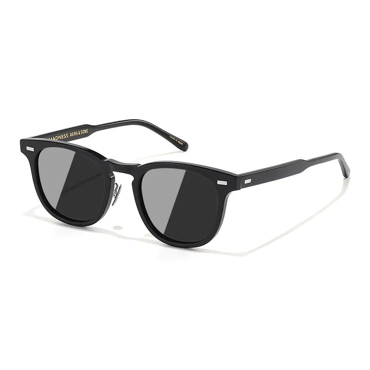 Morakot Plate Frame Round Sunglasses Men's-4