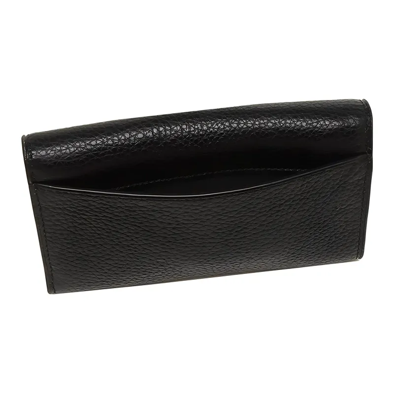 COACH Jade Leather Coin Purse Card Holder, Wallet Women's Black-4