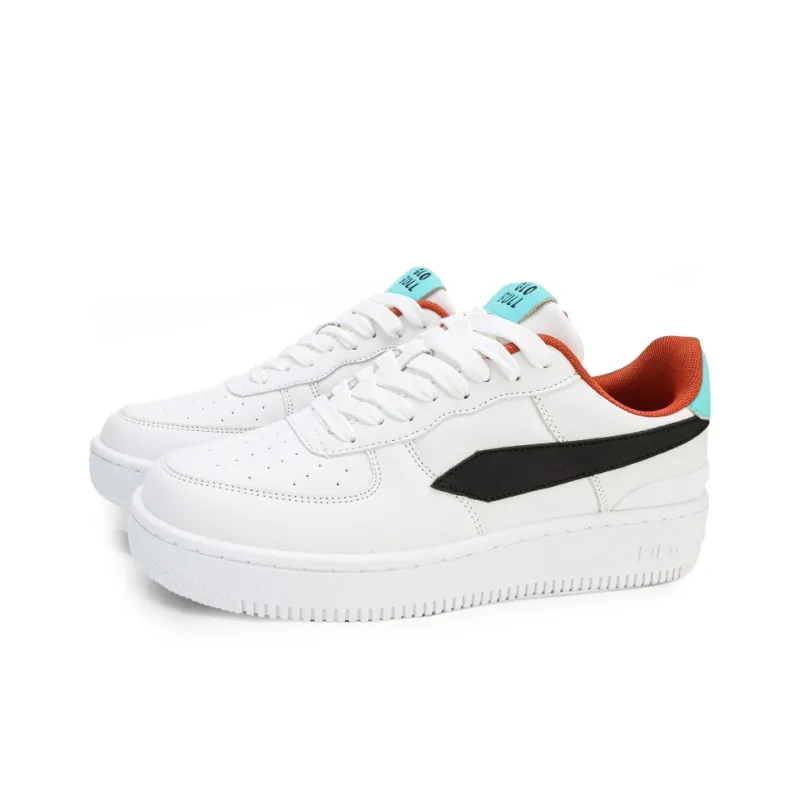 GLO BULL Abrasion Resistant Breathable Height Increasing Low Top Skateboard Shoes Unisex White Orange Moon-2
