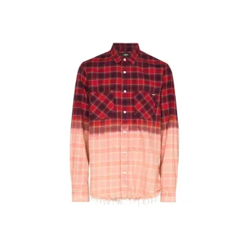 AMIRI Bleached Flannel Button Down Shirt