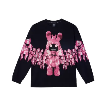 TCH Sweatshirts Unisex Black With Pink Logo