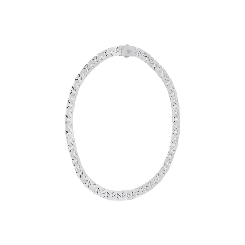 CELINE Mesh Necklace In Sterling Silver With Rhodium Finish-1