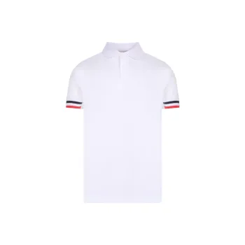 Moncler Stripe trim Cotton Polo Shirt