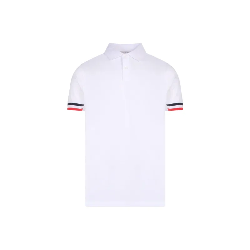Moncler Stripe-trim Cotton Polo Shirt-0