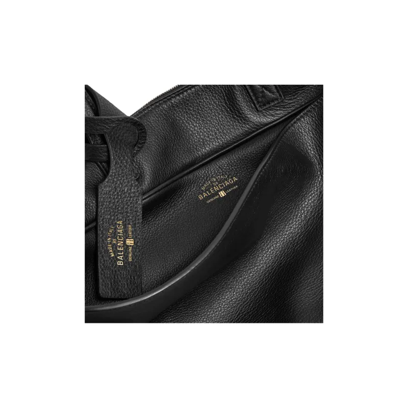 Balenciaga Calfskin Bowling Bag, Handbag, Shoulder Bag Medium Size Women's Black-4