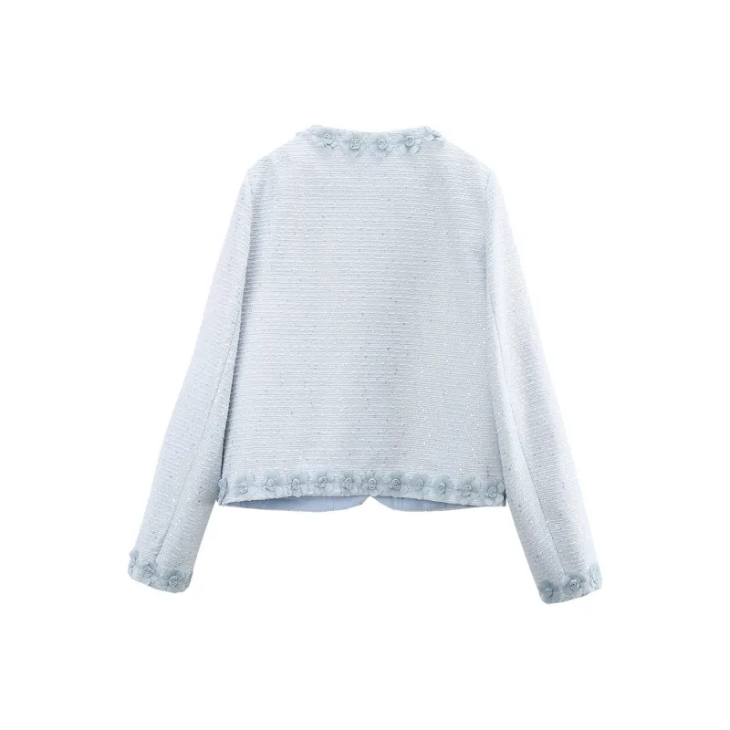 A Paradise For Awakening Cropped Coat Women's Blue-1
