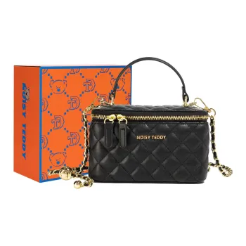 NOISY TEDDY PU Handbag Women's Black/Beige