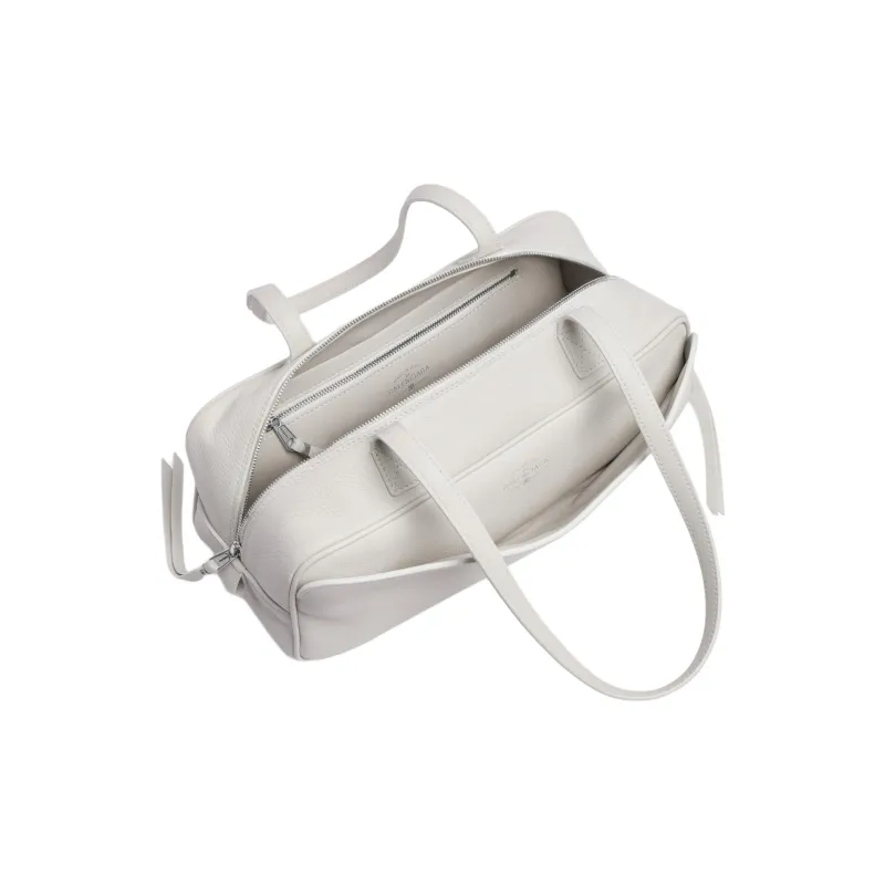 Balenciaga Cow Leather Bowling Bag, Handbag, Shoulder Bag Trumpets Women's White-3
