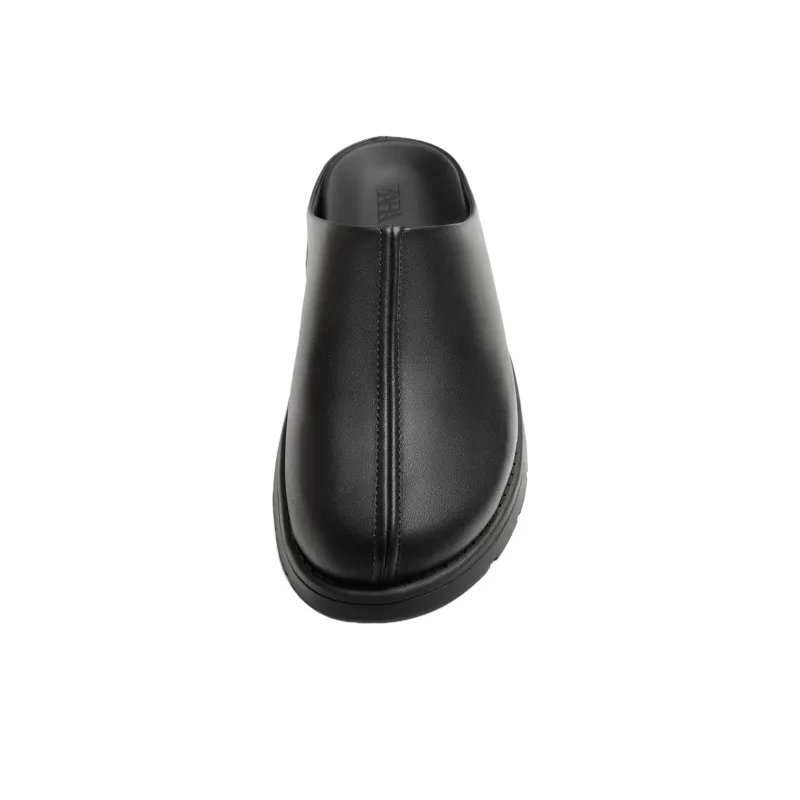 ZARA Abrasion Resistant Wrap toe Slippers Men's Black-2