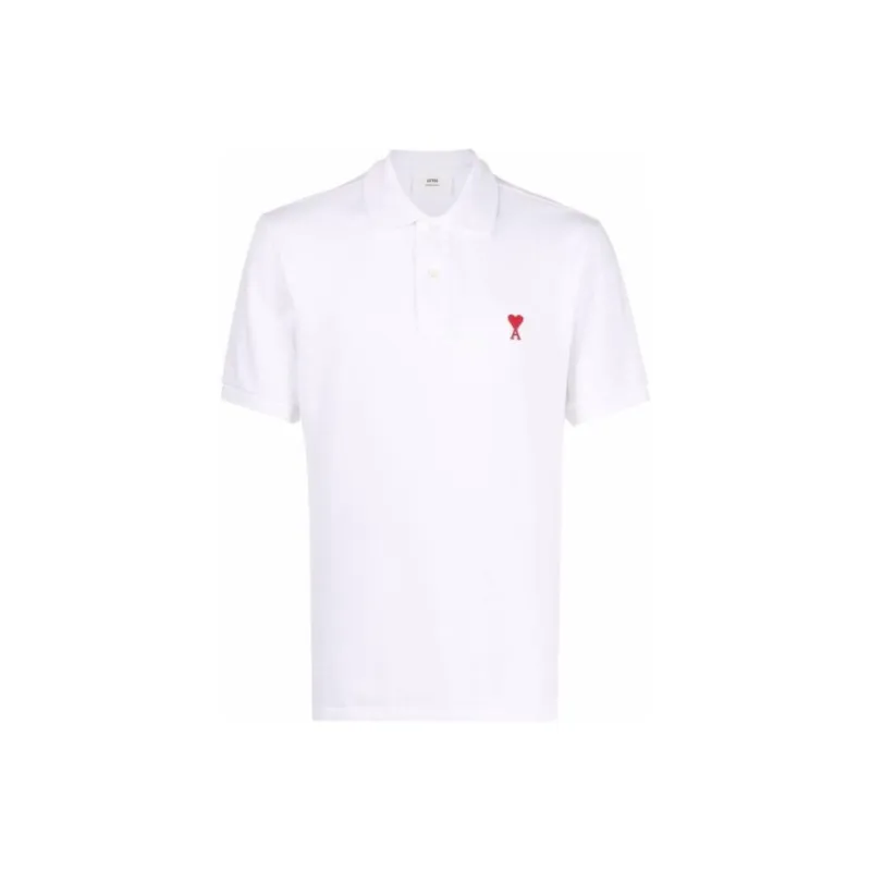 Ami Paris Ami De Coeur Embroidered Polo Shirt-0