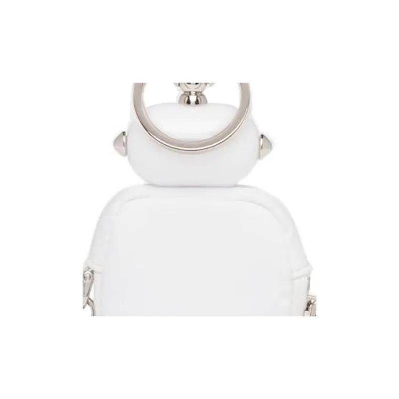 PRADA Nylon Fabric Patchwork Key Pouch Women's White-3