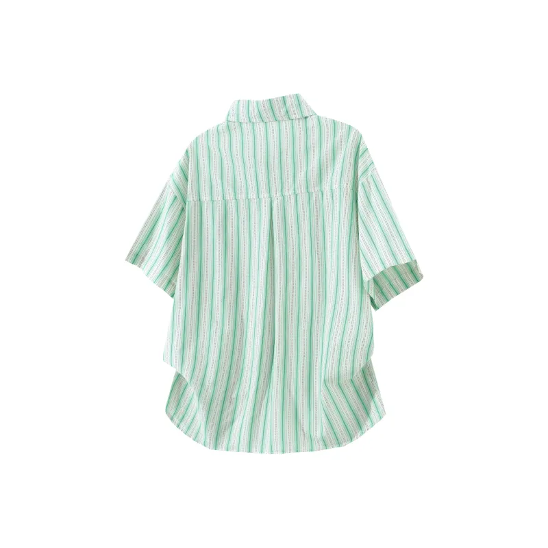 OGEK Shirt Unisex White Blue Comes With Random Print T Shirt+Brooch-6