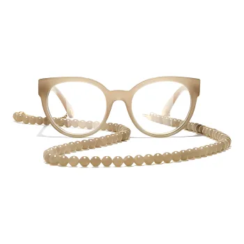 CHANEL Eyeglass Frames Women's Gold