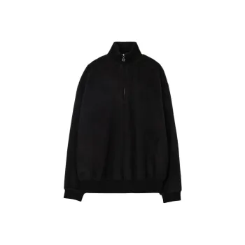 KIMHEKIM MOCKNECK ZIP-UP SWEATSHIRT Sweatshirt Unisex BLACK/Black