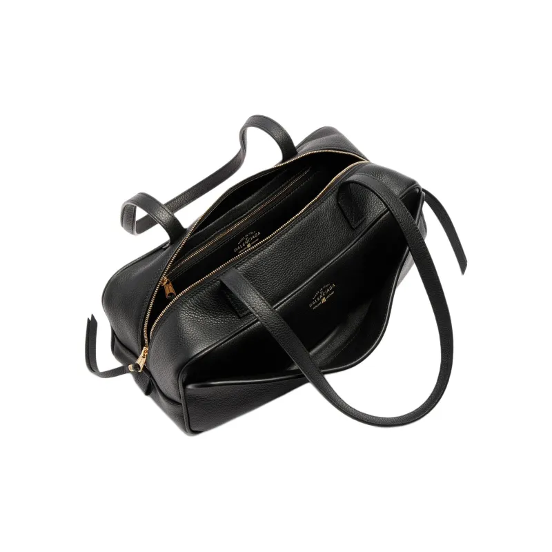 Balenciaga Calfskin Bowling Bag, Handbag, Shoulder Bag Small Size Women's Black-3