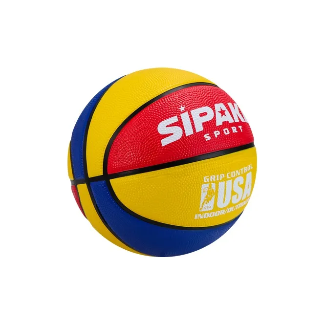 SIPAKESPORT Rubber Basketball Red Yellow Blue Size 4 5 Size Match Kids'-2