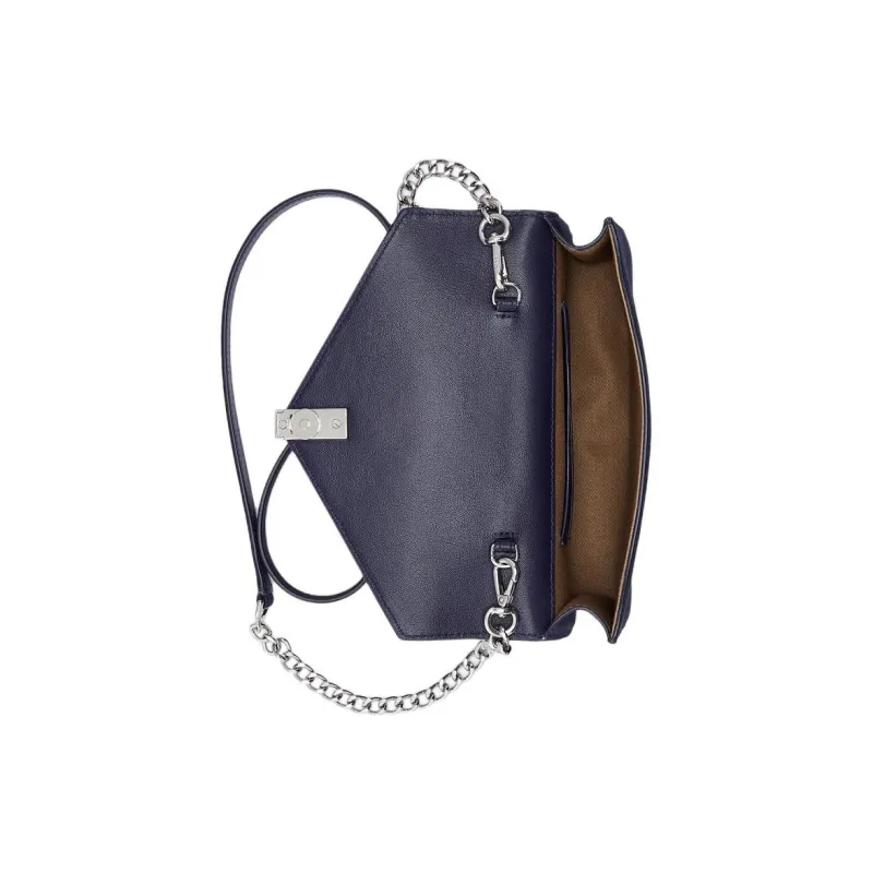 Ralph Lauren Cow Leather Shoulder Bag Crossbody Bag Wallets Women's Dark Blue-3