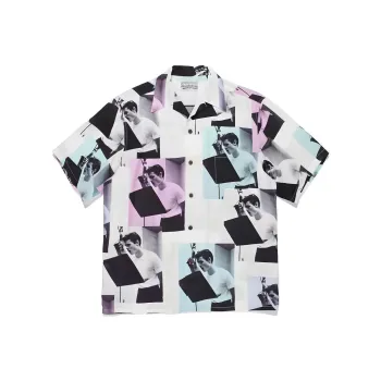 WACKO MARIA WACKO MARIA X Chet Baker Collaboration Series Shirts Unisex Blue Purple Print