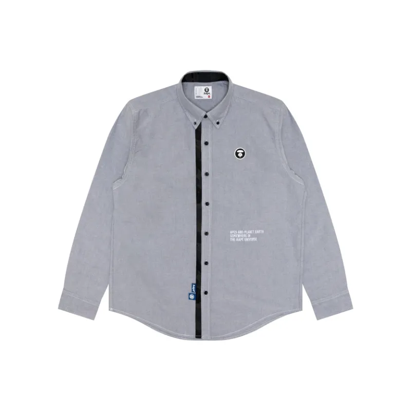 Aape By *A Bathing APE® Logo patch Cotton Shirt-2