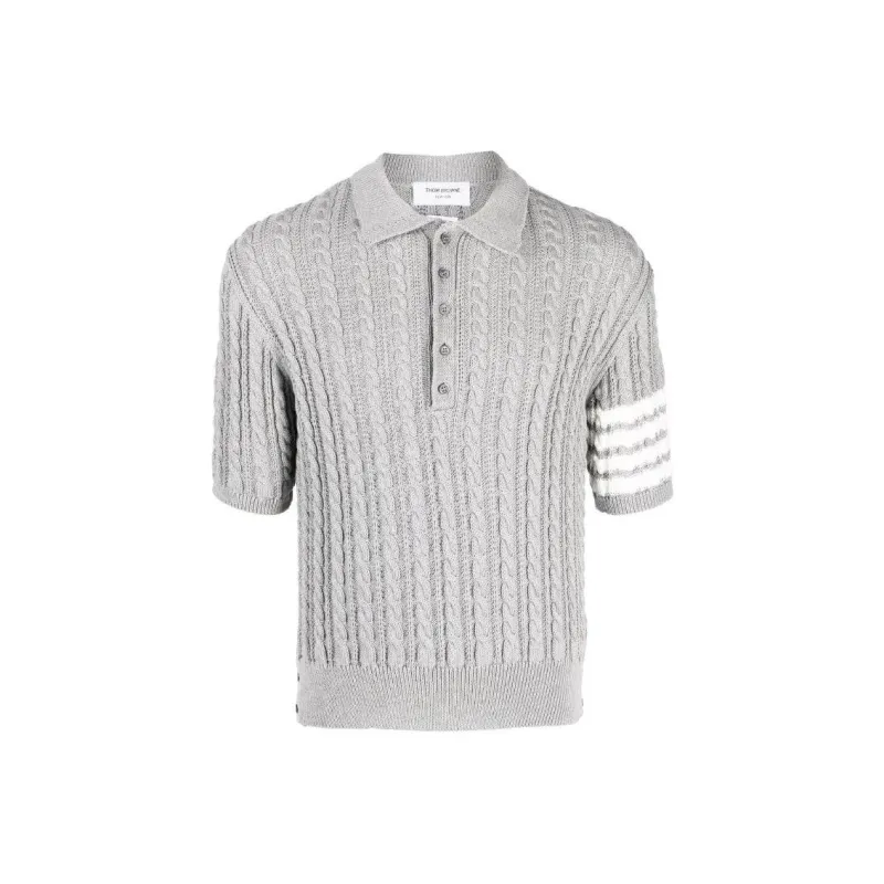 THOM BROWNE Polo Shirts Men Gray-0