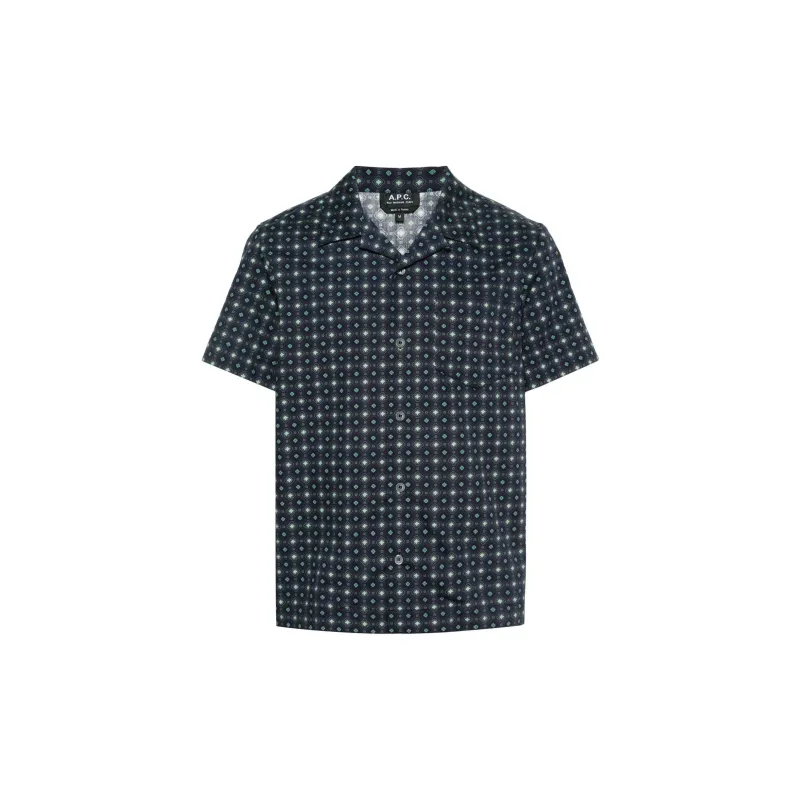 A.P.C Lloyd Geometric print Cotton Shirt-0