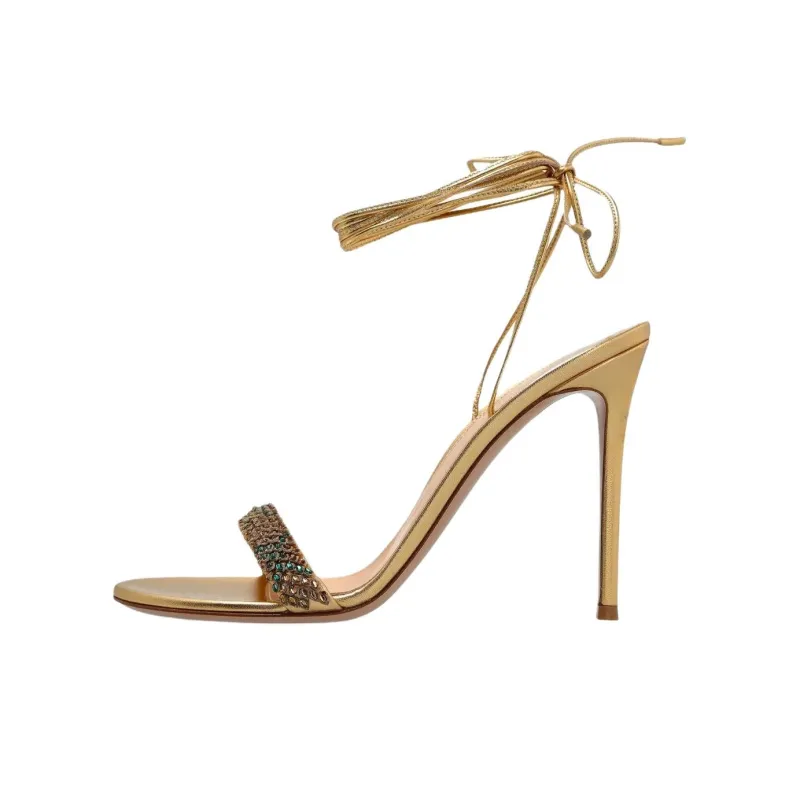 GIANVITO ROSSI One Strap Sandals 10.5cm Women's Gold-0
