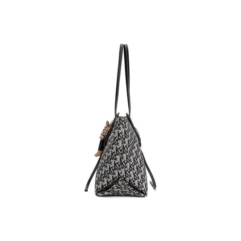 CLEVER& KETCH Canvas Tote Bag, Shopping Bag, Canvas Bag, Shoulder Bag Regular Women's Black-3
