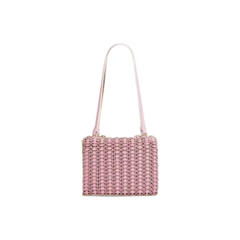 Paco Rabanne Cow Leather Shoulder Bag Women's Pink & Gold