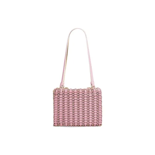 Paco Rabanne Cow Leather Shoulder Bag Women's Pink & Gold