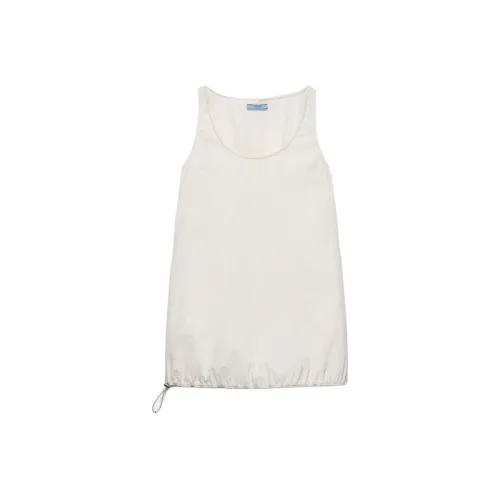 PRADA SS25 Spring Summer Women's Apparel Collection Sleeveless Dress Women's White