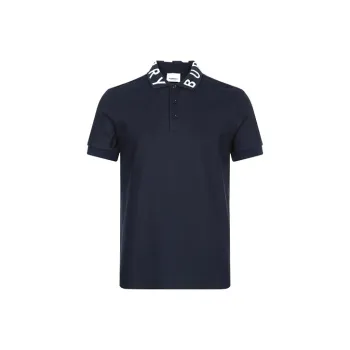 Burberry Men's Ryland Collar Logo Polo Shirt Navy