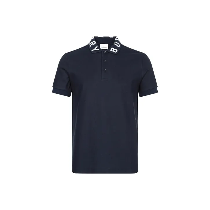 Burberry Men's Ryland Collar Logo Polo Shirt Navy-0
