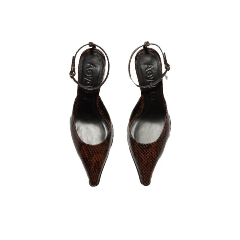 Aeyde Sarina Slim Heel High Heels 5.5cm Women's Brown-3