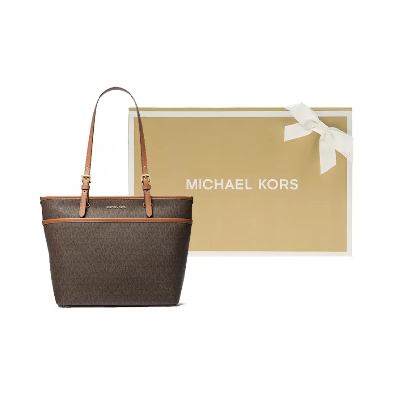 MICHAEL KORS Artificial Leather Tote Bag, Shopping Bag, Shoulder Bag Medium Size Women's Dark Brown & Acorn Brown-3