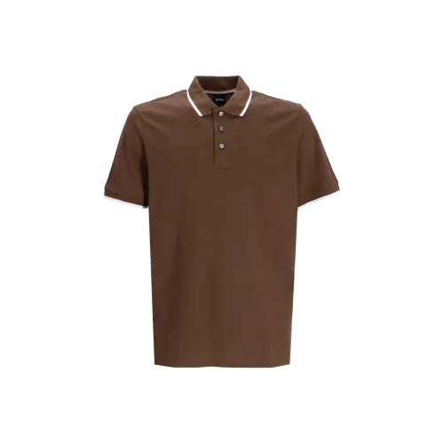 HUGO BOSS Polo Shirts Men Brown