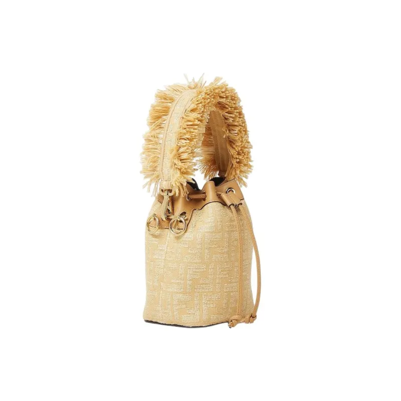 FENDI Mon Tresor Polyester Bucket Bag, Shoulder Bag, Crossbody Bag, Handbag Mini Women's Beige-1