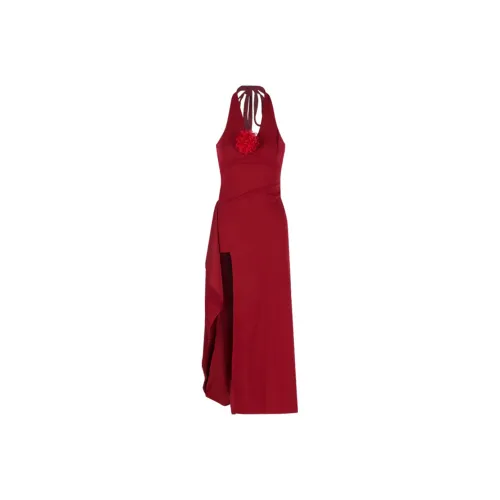 FLIM Minimalist Style Sleeveless Dress Women's Eye Catching Red