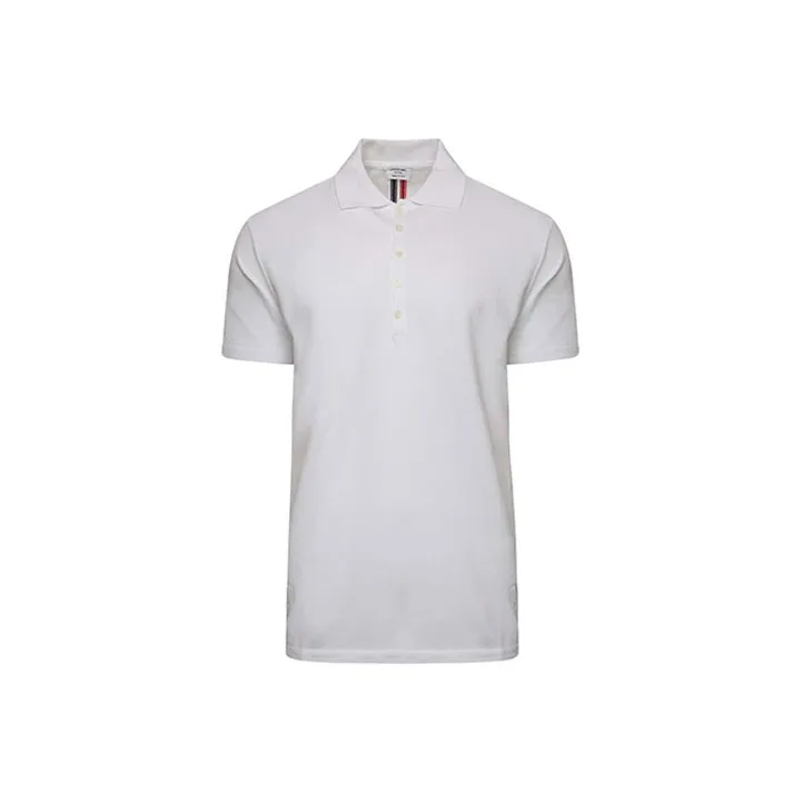 THOM BROWNE Classic Pique Stripe Relaxed Polo Shirt-0