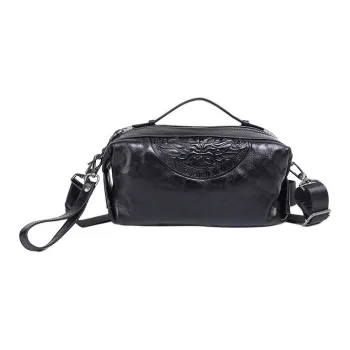 VIHUS Cow Leather Handbag Men's Black