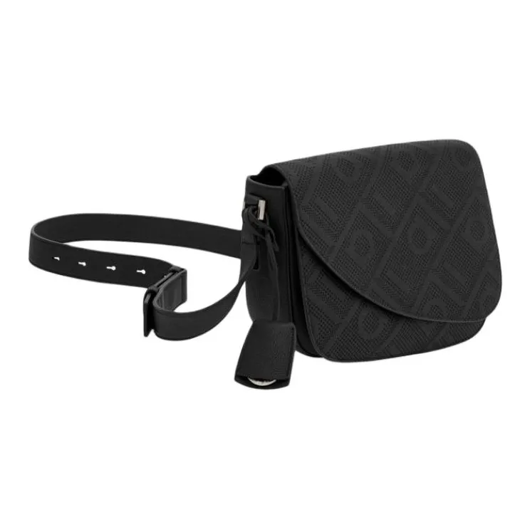 FERRAGAMO Calfskin Crossbody Bag, Shoulder Bag Men's Black-1