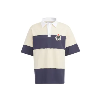 adidas originals CHARR Cartoon Striped Colorblock Polo Shirt Yellow
