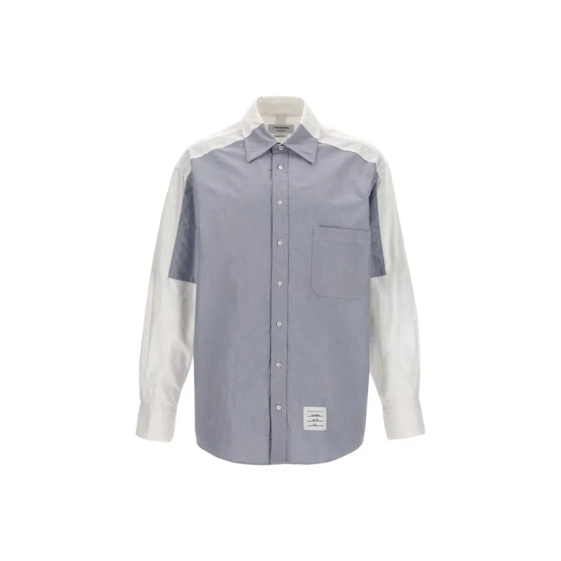 THOM BROWNE Panelled Curved Hem Shirt-0