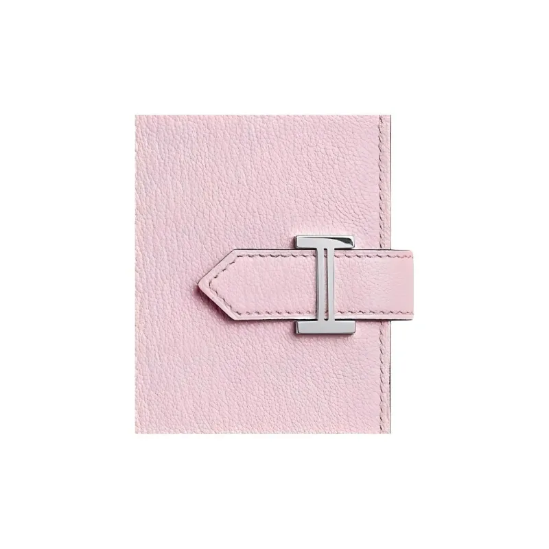 HERMES Bearn Mysore Goat Skin Card Holder Regular Women's Pink-3