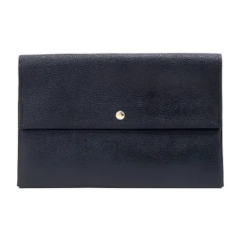 COACH Envelope Leather Clutch Large Size Women's Black