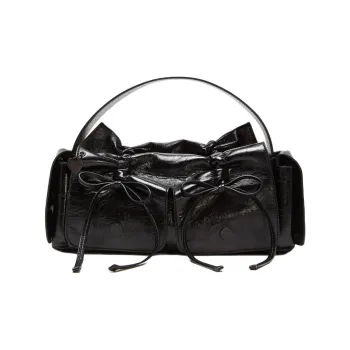 Acne Studios Glossy Finish Leather Handbag Regular Women's Black