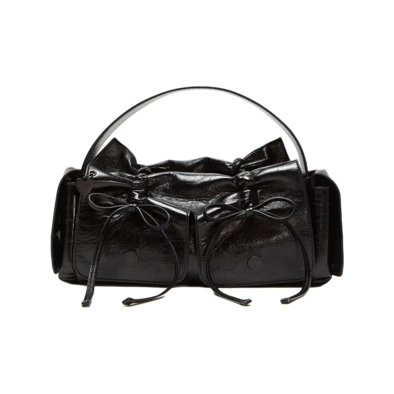 Acne Studios Bright Finish Leather Handbag Regular Women's Black-0